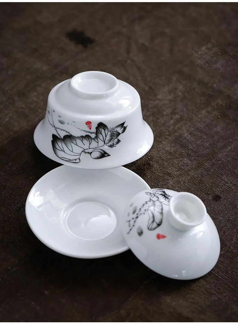 Китайский стиль Gaiwan керамический фарфор/фиолетовая глина чайная чаша мастер Tureen синие и белые чаши посуда для напитков чайная посуда оформление