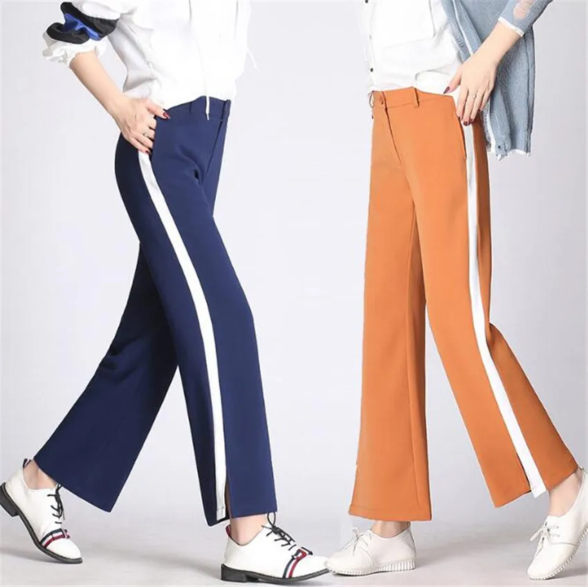Online MLCRIYG fino nuevo producto pierna split color colisión ocio nueve puntos pantalones pies