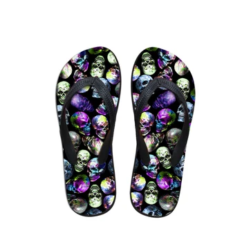 

Customized Super Light Men Flip Flops Casual Slip On House Slippers for Teen Boys Skull Fashion Design Men's Flip Flops Flats