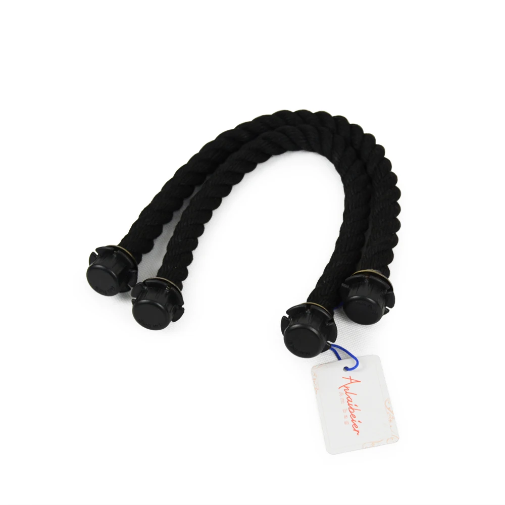 AMbag 1 пара длинная короткая черная бежевая ручка из натуральной пеньковой веревки