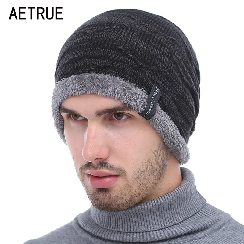 Мужские зимние шапки вязанные шапочки Skullies для мужчин и женщин модные Теплые