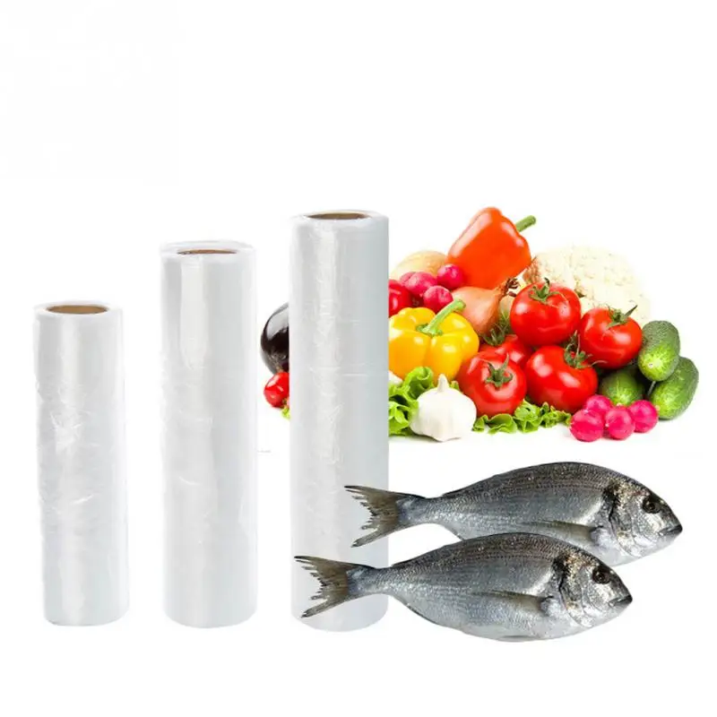 100PCS Transpare Roll Fresh keeping Plastic Bags of Vacuum Food Saver Bag 3 Sizes Food Storage ...