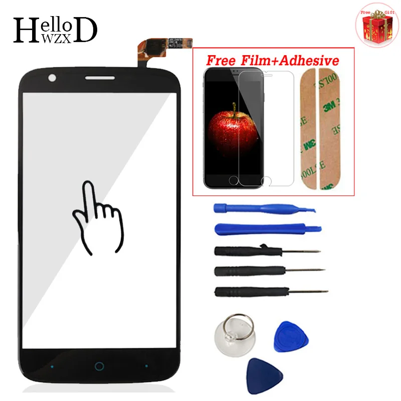 

Mobile Phone Touch Glass For ZTE Blade L5 Front Touch Screen Glass Panel Digitizer Lens Sensor Adhesive + Free Screen Protector