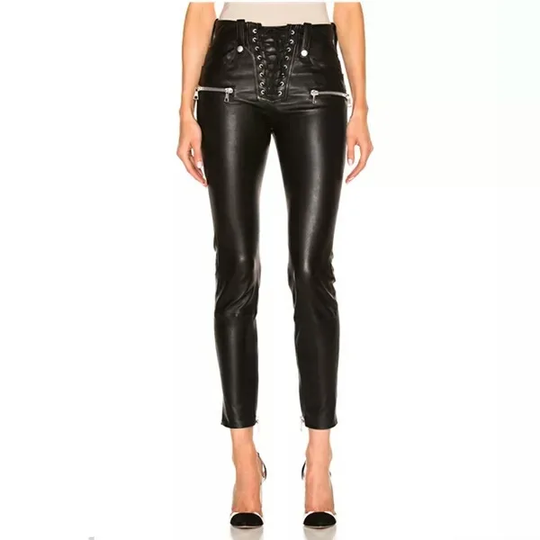 High Quality Fashion Women Black PU Skinny Casual Pencil PU Pants -in ...