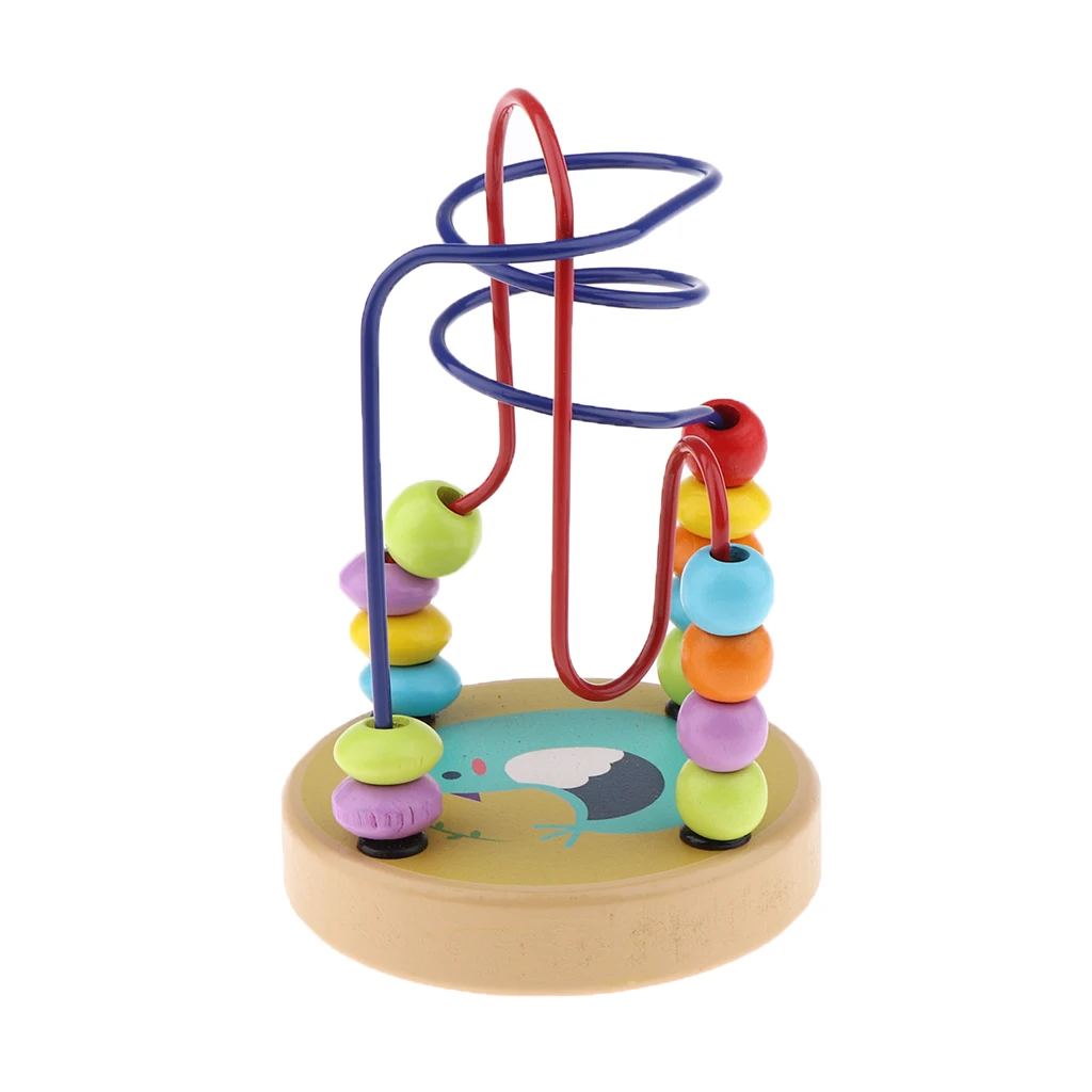 Красочные Мультяшные деревянные бусины лабиринт американские горки активность куб Развивающие Abacus бусины круг игрушки для детей малышей Дети