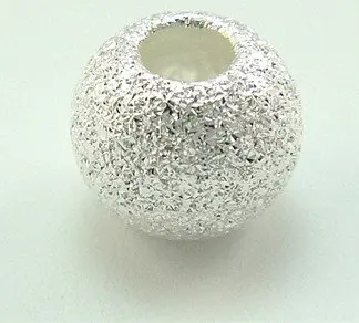 

Wholeale price Real Silver Bead 40pcs solid 925 Sterling silver jewelry 6mm round silver matt beads 2.3mm hole