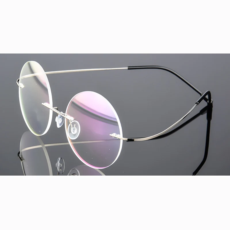 Новые круглые очки в титановой оправе могут быть настроены по рецепту очки модные бескаркасные женские очки - Цвет оправы: JHUI10 C3