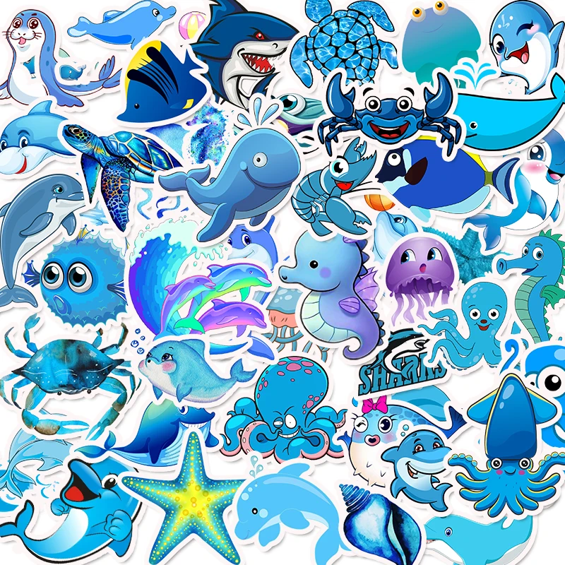 50pcs blue ocean Game Stickers Children Stickers For Kids Luggage Skateboard Laptop Motorcycle stickers