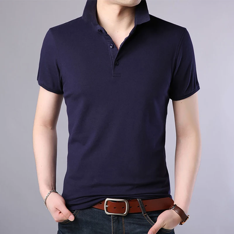 Good Quality Polo Shirt Men 2018 Summer Top Classic Solid Color Turn