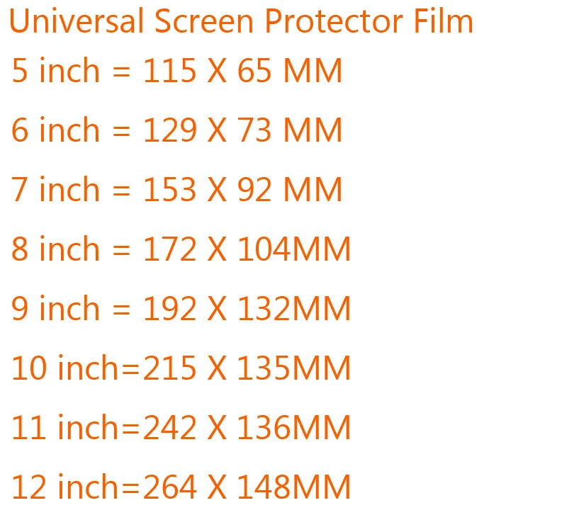 3 шт./лот прозрачные или матовая универсальная Экран протекторы 5/6/7/8/9/10/11/12 дюймов защитный чехол Плёнки для мобильных телефонов и планшетов автомобиля gps ЖК-дисплей