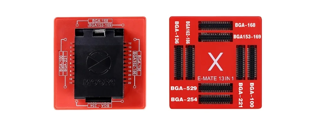 MOORC Emate X Универсальный emmc разъем поддержка FBGA 13 в 1 работа с easyjtag plus RIFF UFI Медуза коробка программист