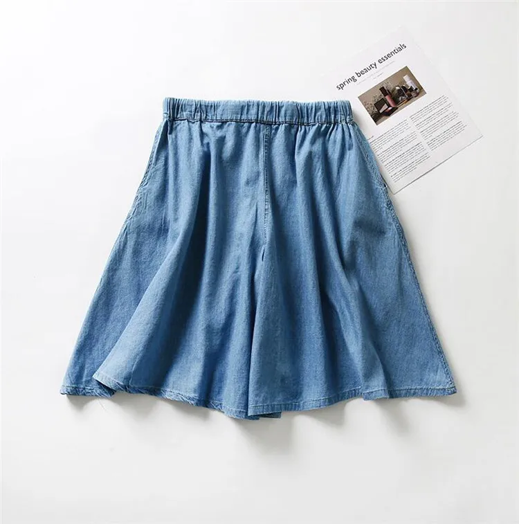 New Arrival Oversized Jeans Summer Women Casual Drowstring Shorts Skirts Girls Loose Solid Denim Short Large Size 6XL 7XL