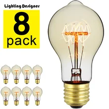 Декор лампочки edison прозрачные лампочки в винтажном стиле лампа накаливания A60 220 В 40 Вт E27 база спираль четыре петли canbon теплый белый