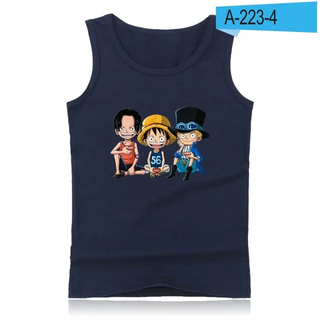 One piece Luffy модный Бодибилдинг безрукавка плюс размер Летний жилет аниме ACE Хлопок Фитнес Майка мужская рубашка без рукавов XXXL - Цвет: navy blue