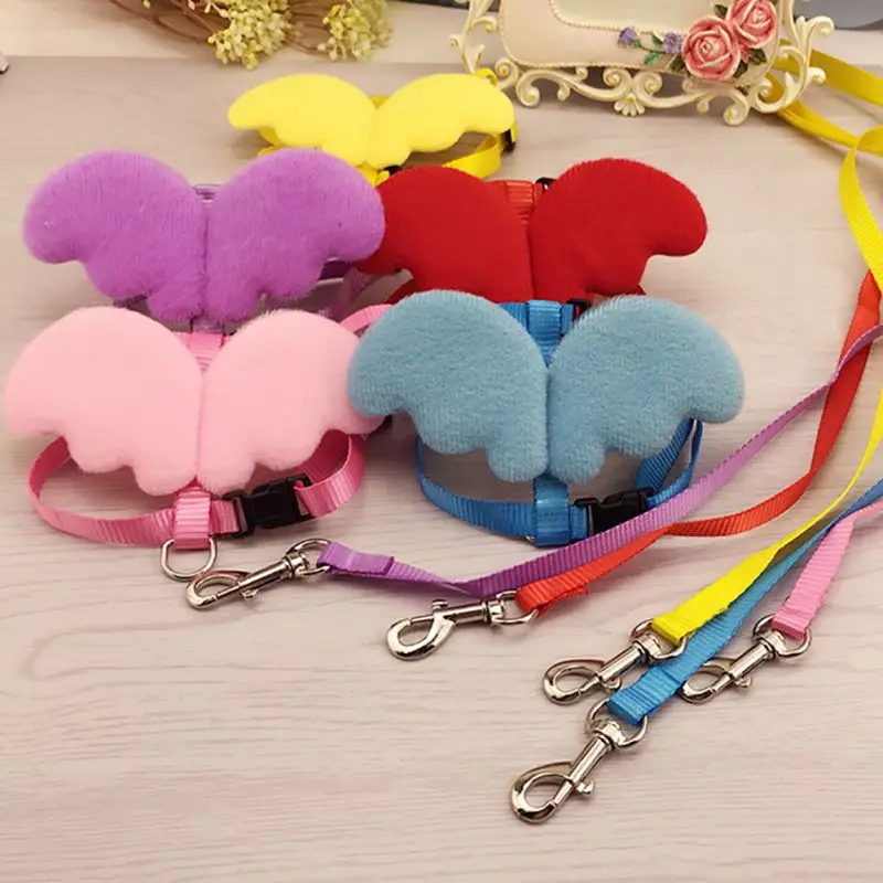 New Style Cute Angel Pet Dog Leashes and Collars Set Puppy Leads for