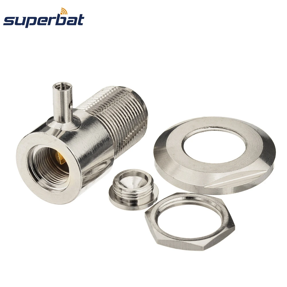 Superbat 10pcs UHF Female Solder SO239 Right Angle RF Coaxial Connectors Set for RG316 RG174 RG178 LMR100 Cables - Bulk Pack