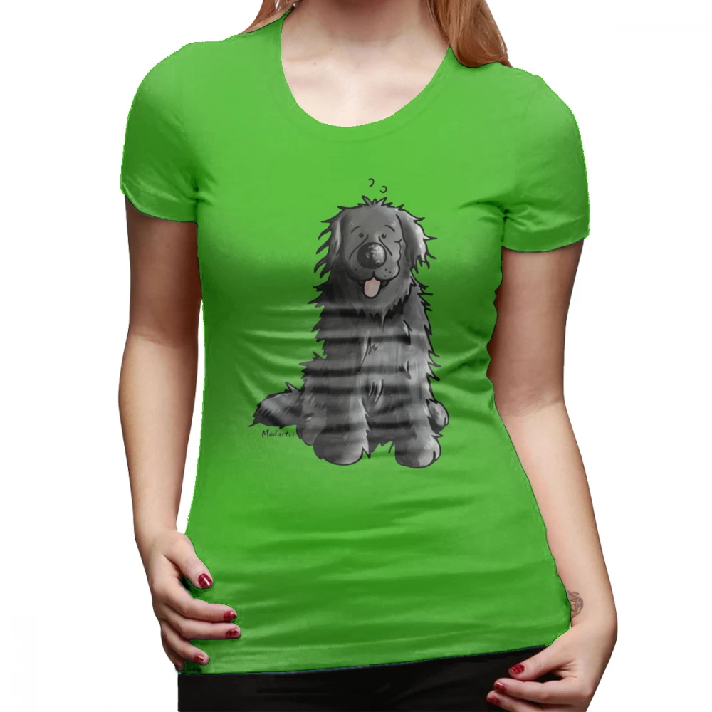 Newfoundland Dog футболка Черная Newfoundland Dog мультяшная футболка с коротким рукавом 100 хлопчатобумажная женская футболка с круглым вырезом Женская футболка - Цвет: Зеленый