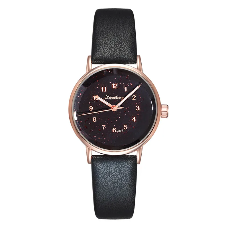 Модные простые и relojes para mujer PU ремень с индивидуальным чехлом звездное небо