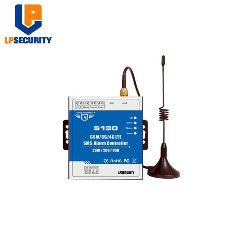 LPSECURITY GSM SMS Remote Controller Relay Switch ON OFF by Mobile Phone Remote by NC NO input or Android App S130