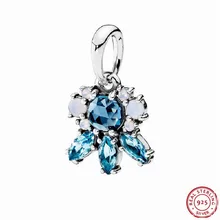 Разноцветный граненый кристалл узоры мороза Висячие бусины для женщин ювелирные изделия DIY Fit PANDORA талисманы Серебро 925 FL478