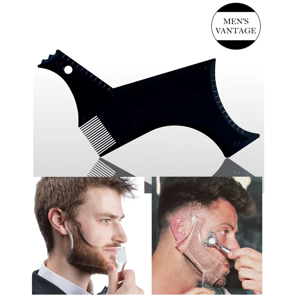 

New Arrivals Men's Beard Shaper Tool Transparent Template Styling Comb Templates practical beard straightener barbe accessoir