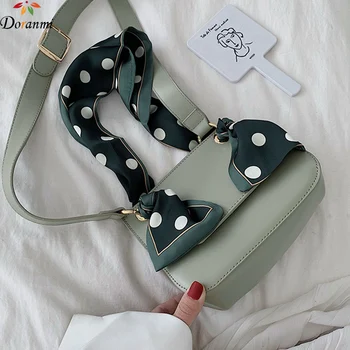 

DORANMI Leather Flap Bags For Women 2019 Scarf Shoulder Bag Female Flap Bag Crossbody Messenger Leather Bolsos Mujer CBB210