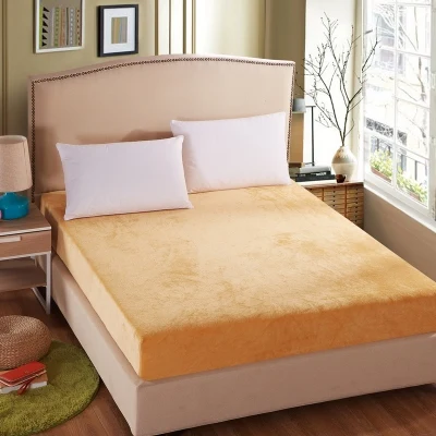 coral fleece velvet fitted sheet cover high quality mattress cover fleece bed sheet