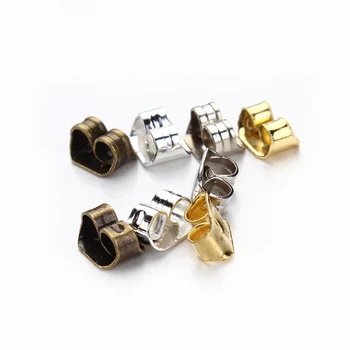 

200pcs/lot Antique Bronze/Silver/Gold/Rhodium Color Metal Earring Back Stoppers for Stud Earrings Jewelry Findings Wholesale F8
