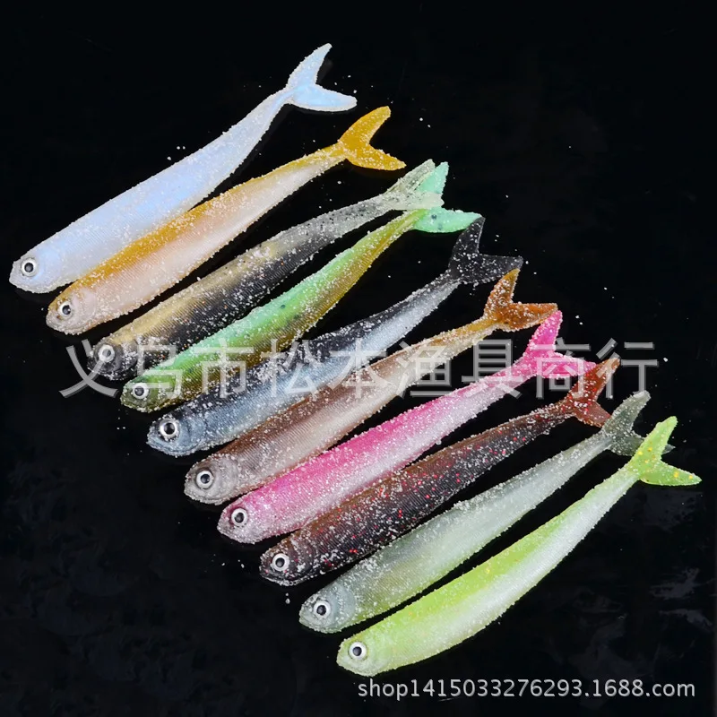 10Pcs/lot Silicone Soft Fishing Lure Crankbait Swimming Worms 89mm/3g Shad Fly Sea Fishing Rubber Maggots For Lake River Pesca