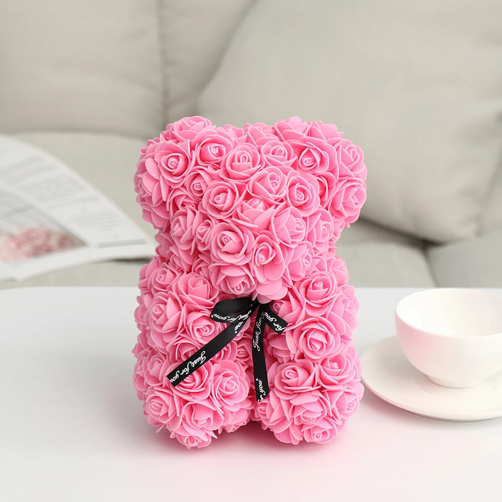 

Artificial Rose Bear Soap Rose Flower Romantice Valentine's Gift For Wedding Party Creative DIY Valentine Gift PE Rose Doll
