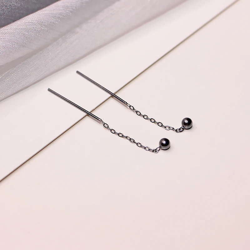 YEAJEWEL 925 стерлингов Серебряные ювелирные изделия простые круглые бусины длинные
