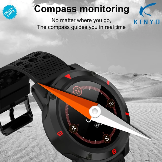 Cheap Compass Sports Smartwatch GPS Waterproof Wearable Device Heart Rate Monitor Blood Pressure Bluetooth Smart Watch For Android IOS