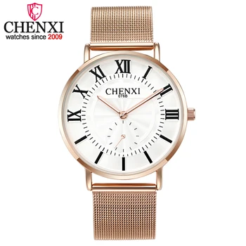 

Fashion CHENXI Luxury Women Watches Lover Wristwatches Men Women Quartz-watch Rose Gold Stainless Steel Ladies Quartz Wristwatch