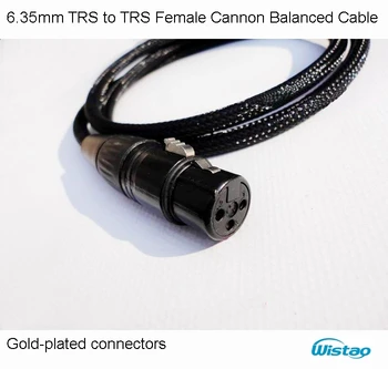 

IWISTAO 6.35mm TRS to XLR HIFI Audio TRS Female Cannon Balanced Cable Gold-plated Contacts Choseal 4N OFC Black Free Shipping