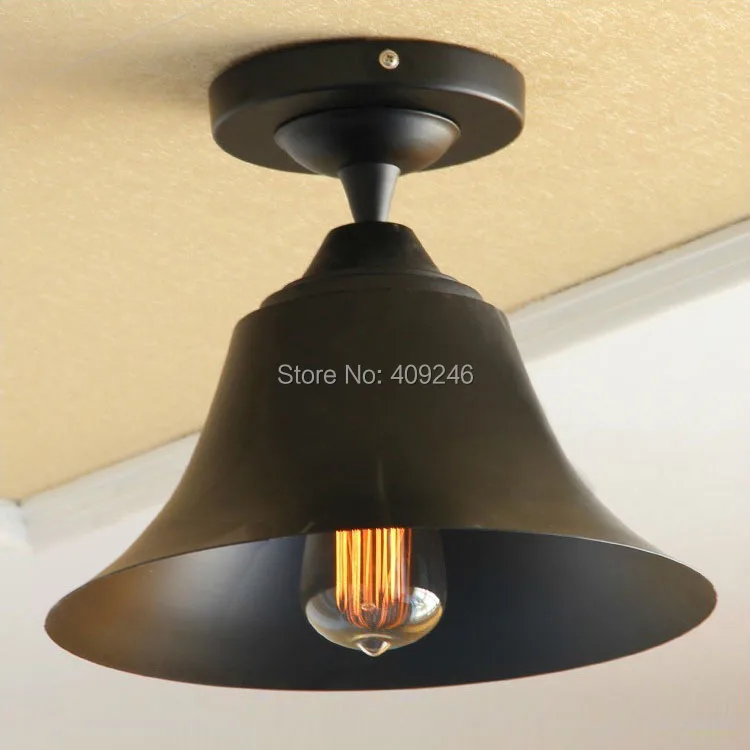 

Nordic LOFT Edison Vintage Style Wrought Iron Black OR Rust  Speaker Ceiling Light Cafe Bar Hall Club Store Restaurant Balcony