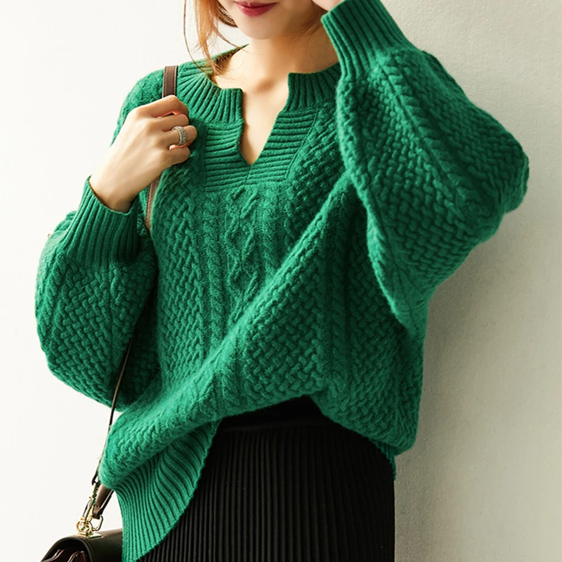New Arrival High Street Flat Knitted V-neck Full Regular Pullovers Lantern Sleeve None Solid NoneSweater Sweater Woman Boho New Arrival High Street Flat Knitted V-neck Full Regular Pullovers Lantern Sleeve None Solid NoneSweater Sweater Woman Boho