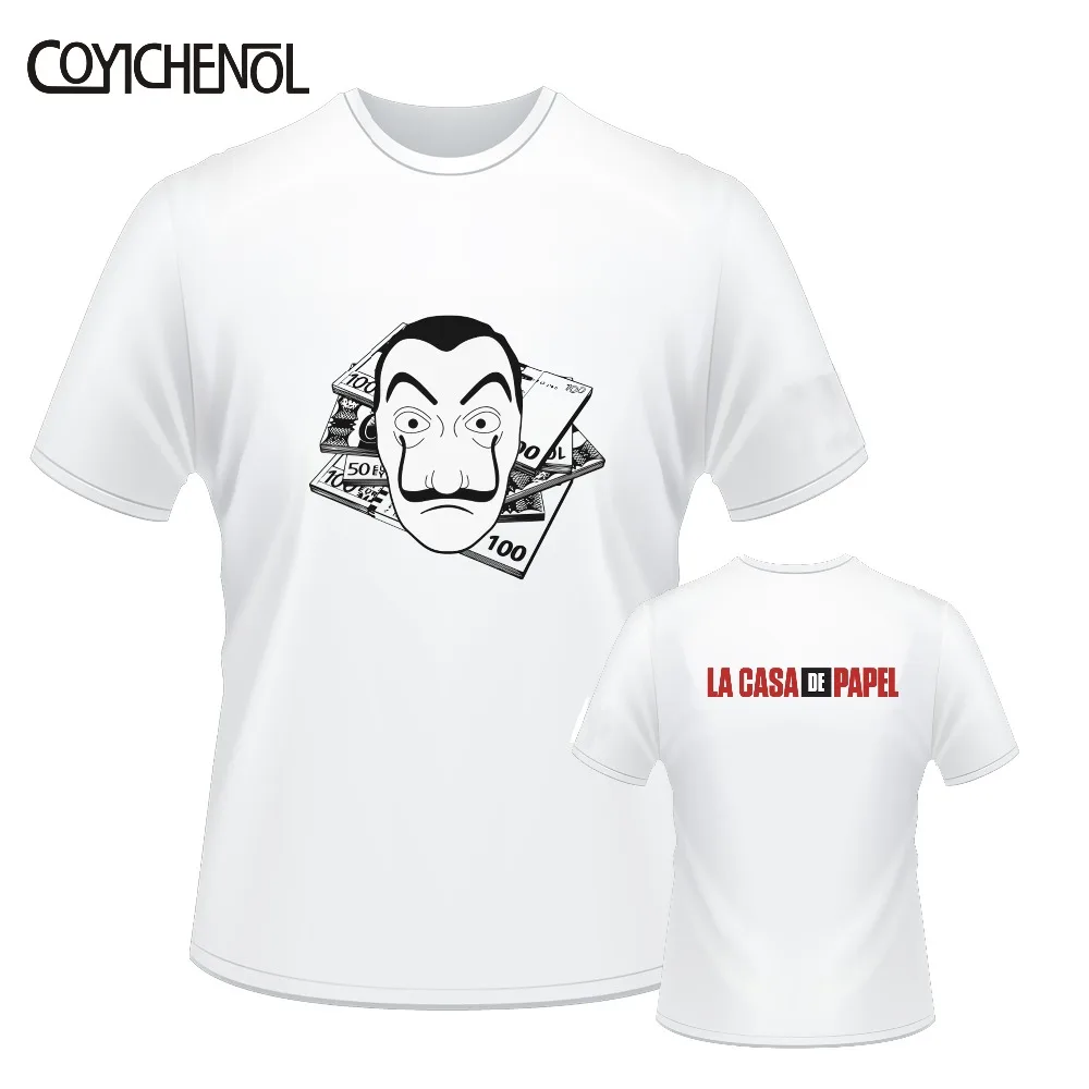 

La casa de papel customize print tshirt men 7XL casual short sleeves tops large size solid color top o-neck oversized tshirt