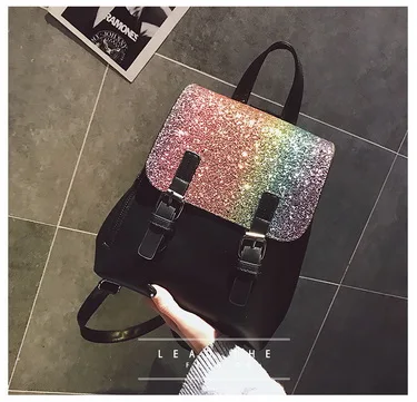 rosa Bagpack Schwarzes Rucksack Pailletten Kleine gold Durch Zurück silber 2018 Mode 50 Stücke Rucksäcke Frauen Gold Für Pu Ems Dhl Mädchen Pack leder Oder ORSqBH
