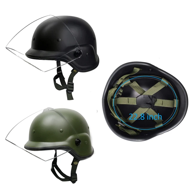 Airsoft M88 PASGT Kelver Helmet with 2pcs Clear Visor Tactical Combat Hunting Outdoor Cycling Protection Helmet or Ground Troop Airsoft M88 PASGT Kelver Helmet with 2pcs Clear Visor Tactical Combat Hunting Outdoor Cycling Protection Helmet or Ground Troop