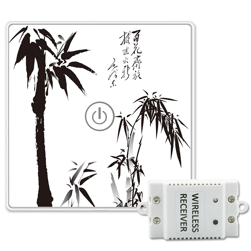 

Saful Wireless Touch Switch 1 Gang 1 Way Tempered Crystal Glass Panel Waterproof Remote Control 50/60HZ Light Switch
