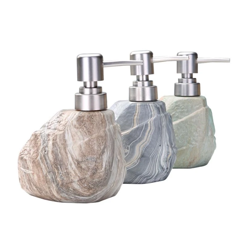 

1pc Portable Soap Dispensers Ceramic Vintage Stone Shampoo Bottle Hand Sanitizer Body Lotion Liquid Soap Dispenser Lotion Bottle