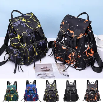 

Soft Leather Casual Fashion Women Nylon Graffiti Preppy Style Backpack Shoulder Bag sac a dos mochila mochila mujer e0130