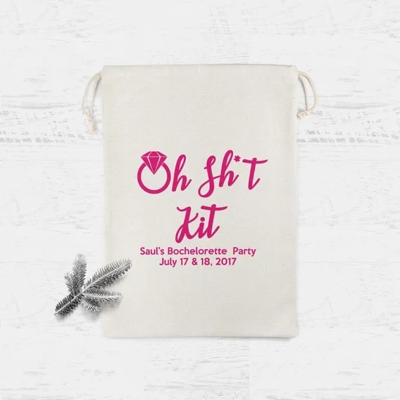 

personalize name text Oh Shit Kit wedding Bachelorette Hangover Kits party Candy pouches Perfect Blend favor bags