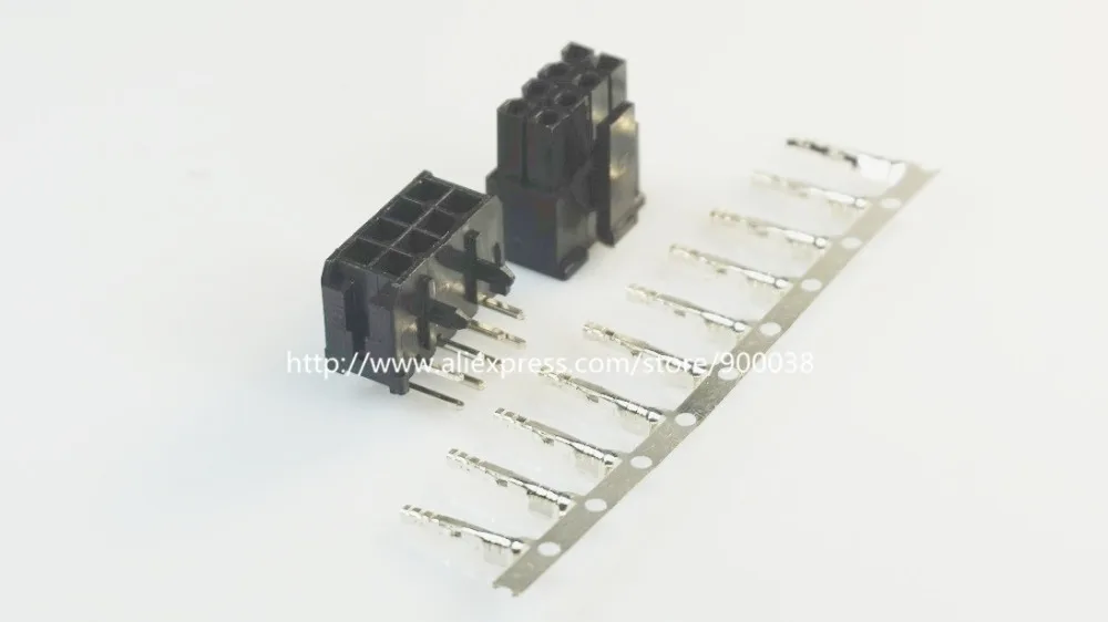 100 sets Micro-Fit  connector 3.0mm 2x4 Pin 8 P Wafer right angle Plus Receptacle Housing and terminal 43025 / 43045