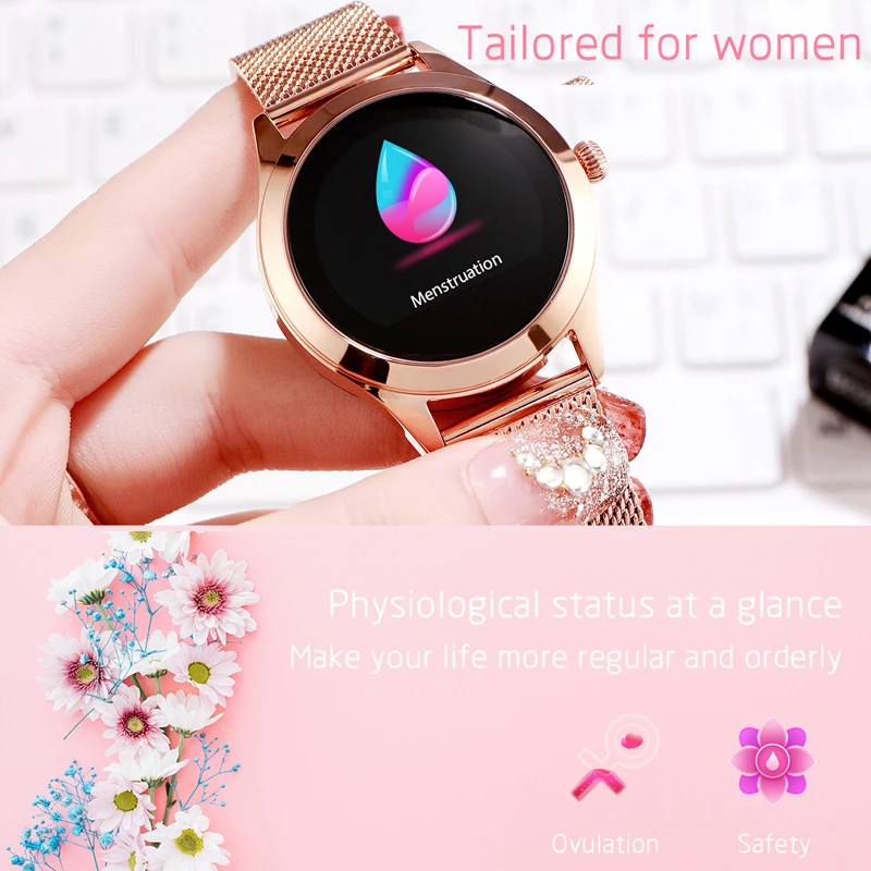 Смарт-часы, водонепроницаемые, IP68, с кожаным ремешком, фитнес-трекер, часы для женщин, для Xiaomi, Android, IOS, умный браслет для женщин
