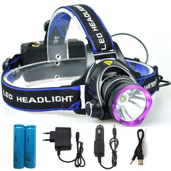 

3 Modes LED Headlamp Rechargeable Head light Q5 T6 L2 Led Headlight Lamp Torch With 18650 Battery AC Charger For Fishing Camping