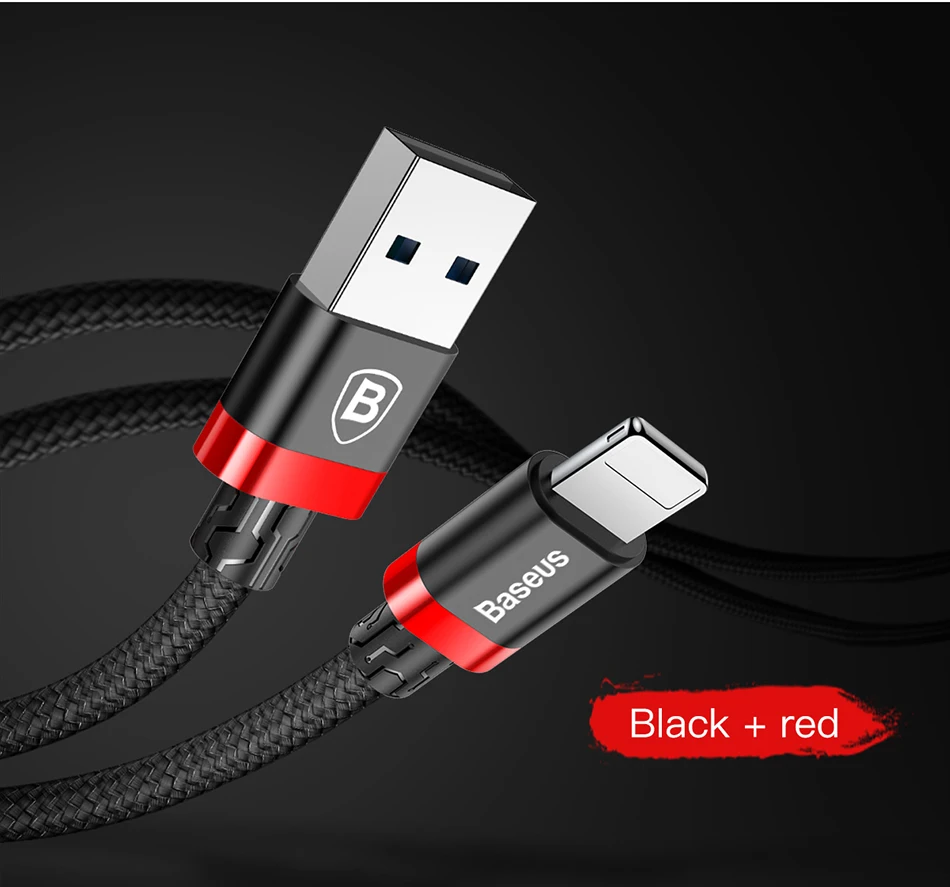 Usb-кабель Baseus для iPhone X, 7, 6, 6 S, 5, 5S, se, iPad Air, Mini 3, 4, Pro, 2A, Высокоскоростная синхронизация данных, зарядное устройство, кабели для мобильных телефонов