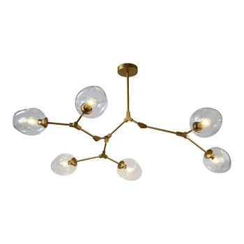 

Free Shipping Modern Chandelier Light Glass Island Lighting Led Lighting Gold or Black Painting for Living Bed Room Loft Lamp