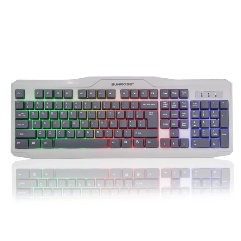 

Sunrose Keyboard Colorful luminous keyboard office home universal keyboard luminous keyboard deskt wired keyboard 104 keys