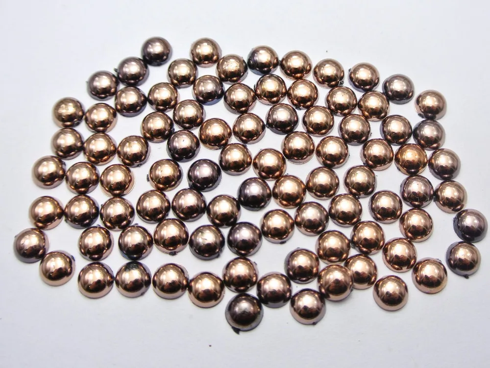 

1000 Metallic Bronze Flatback Round Tiny Half Pearl 4mm Nail Art Craft